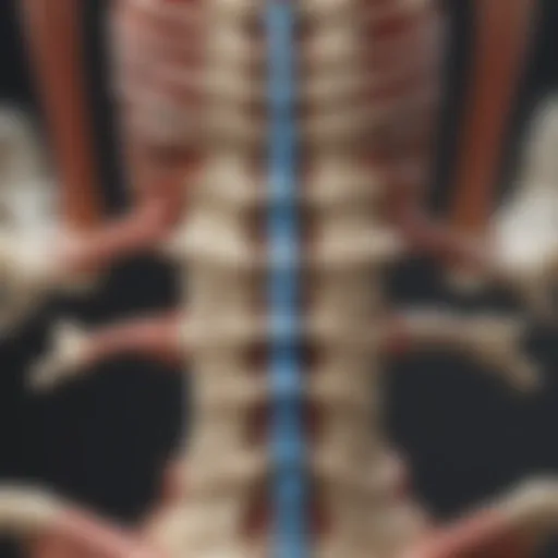 Illustration of spinal anatomy showcasing vertebrae and discs