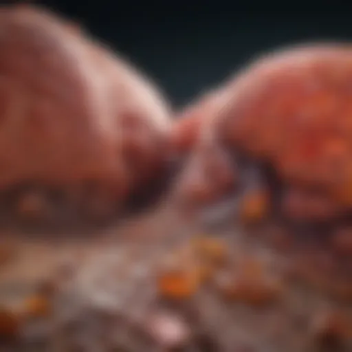 Advanced stage of liver cancer highlighting tumor growth