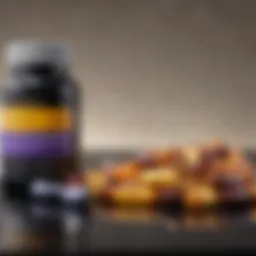 An array of dietary supplements including vitamins and botanical extracts.