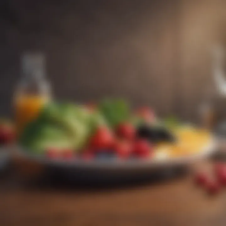 A vibrant plate showcasing a balanced diet rich in fruits and vegetables.