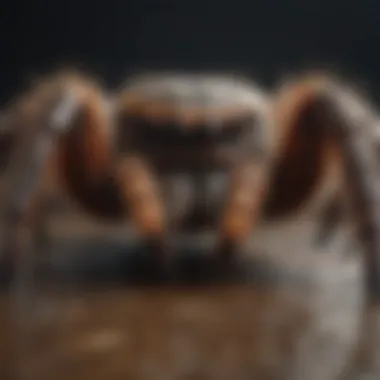 Close-up of a vibrant tarantula showcasing its unique coloration and texture