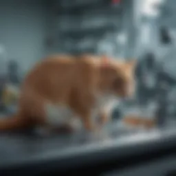 A laboratory setting showcasing animal testing equipment and research