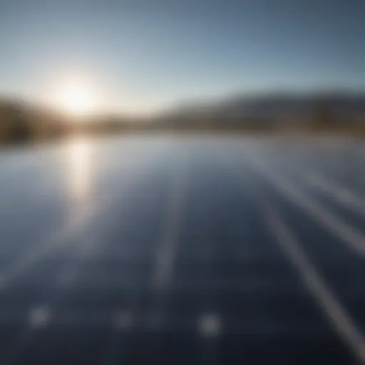 A solar panel array harnessing sunlight on a clear day