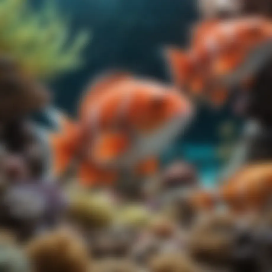 A vibrant coral reef showcasing diverse fish species