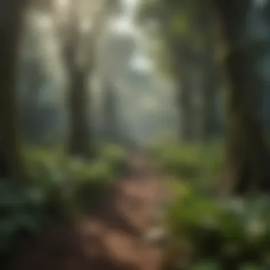 The Lush Habitat of Cacao Trees Cacao trees flourishing in the Amazon rainforest