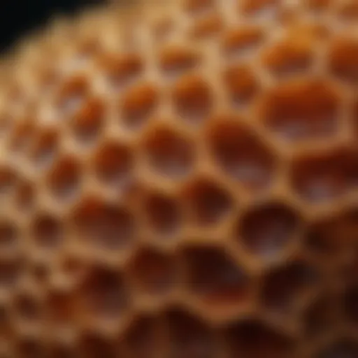 Natural honeycomb showcasing the intricate structure of crude honey