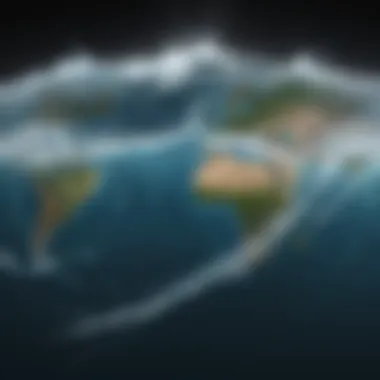 An illustration of ocean currents and their impact on global climate patterns.
