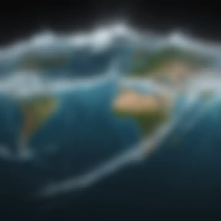 An illustration of ocean currents and their impact on global climate patterns.