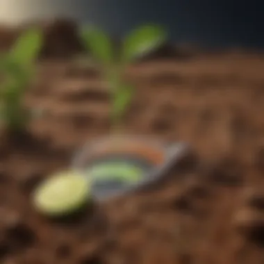 Illustration of Soil pH Balance with Lime Visual representation of soil pH balance