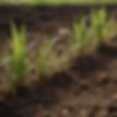 Soil Health Enhanced by Organic Fertilizers Close-up of healthy soil enriched with organic matter