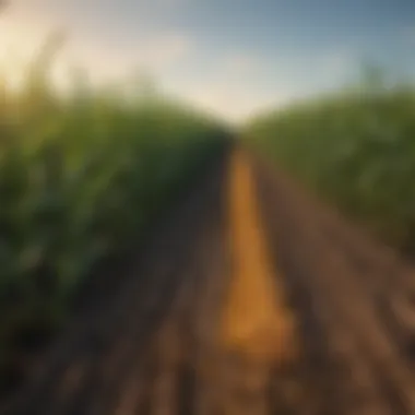 Corn Field Flourishing with Organic Fertilizers Vibrant corn field thriving with healthy crops