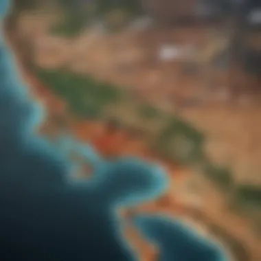 Map showing regional climate change impacts