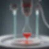 Close-up view of umbilical cord blood collection equipment