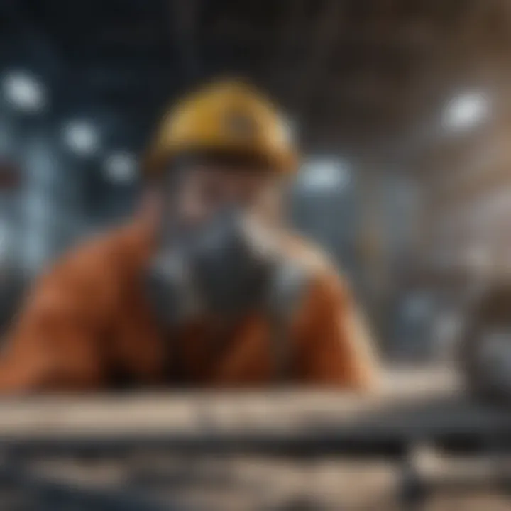 Industrial setting with potential asbestos exposure