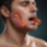 Illustration depicting airway inflammation in asthma patients