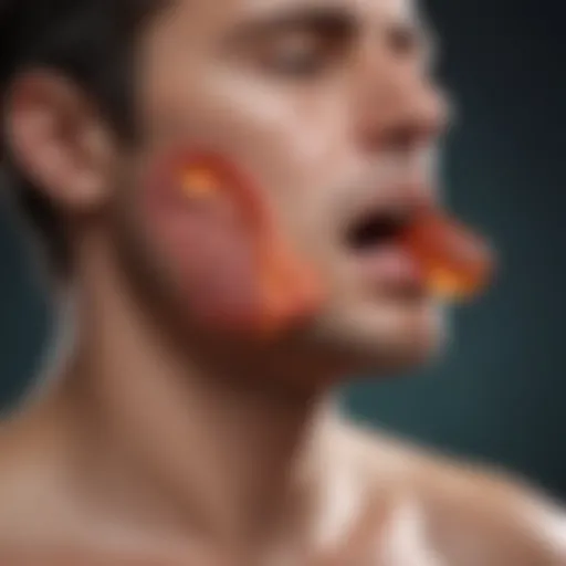 Illustration depicting airway inflammation in asthma patients