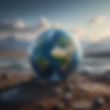 Global Climate Challenges and Responses Symbolic representation of the Earth with climate icons