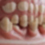 Close-up of dental marking paper with occlusal imprints