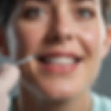 Dental professional using marking paper in practice