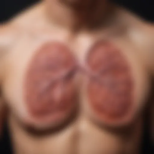 Illustration depicting the physiological changes during a lung exacerbation