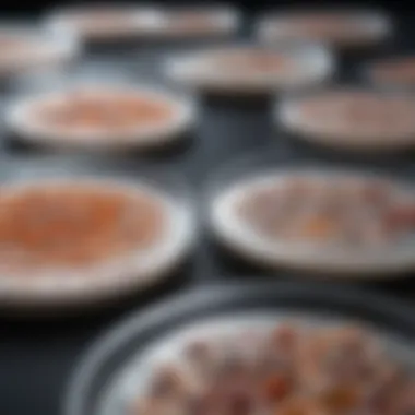 Microbial Colonies on Agar Plates Close-up of agar plates showcasing microbial colonies