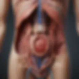 Illustration depicting the anatomy of the urinary system