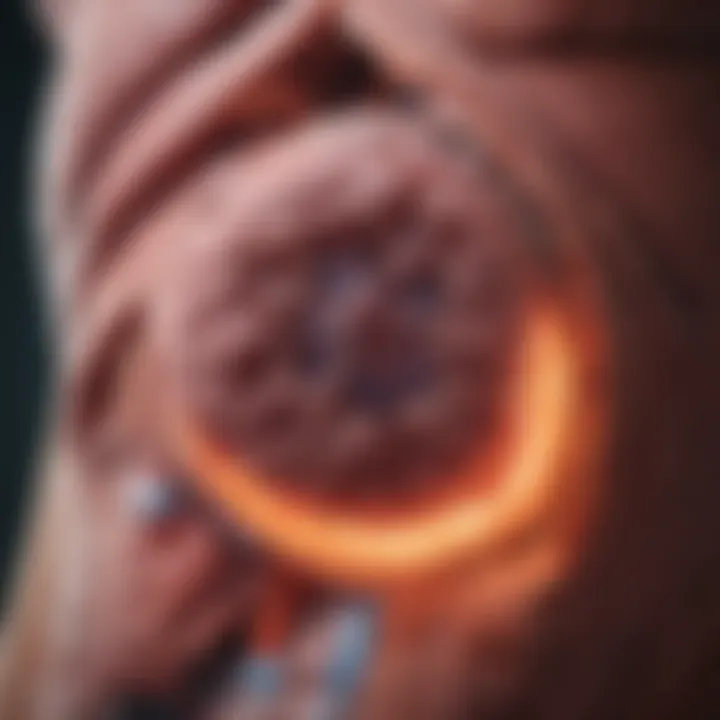 Medical illustration depicting the process of lung cancer metastasizing to the liver.