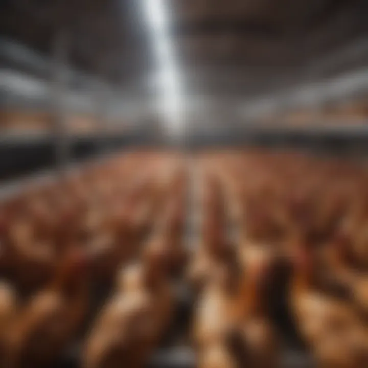 Electric hen in a poultry farm setting emphasizing energy efficiency