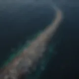 Aerial view of the Great Atlantic Garbage Patch showcasing floating debris