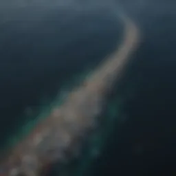 Aerial view of the Great Atlantic Garbage Patch showcasing floating debris