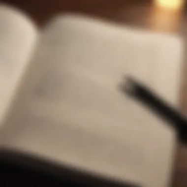 Close-up of a journal and pen signifying personal reflection