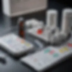 A detailed representation of a rapid test kit showing its components and operation.