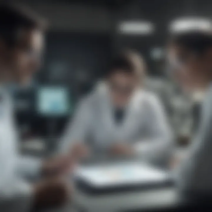 Research team analyzing E-test data