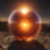 The sun radiating energy to Earth