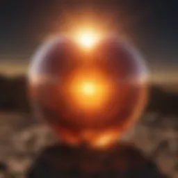 The sun radiating energy to Earth