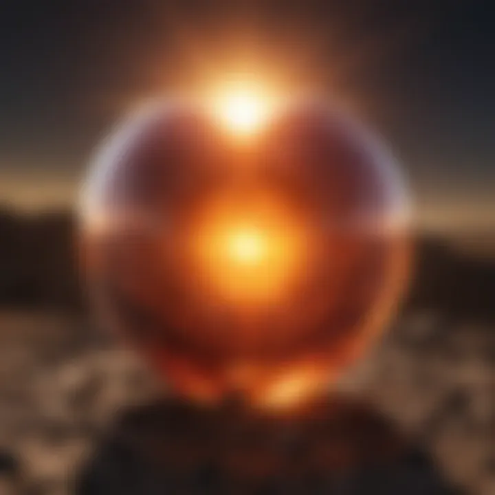 The sun radiating energy to Earth